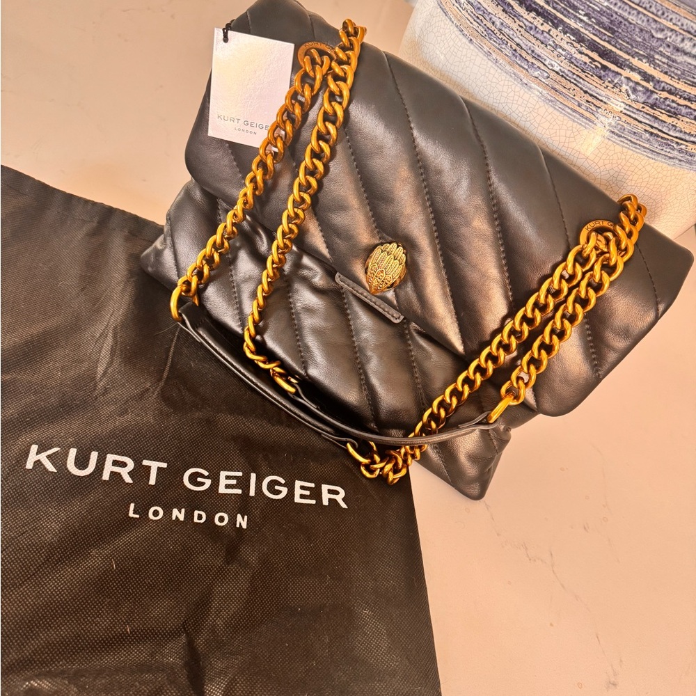Kurt Geiger Black Quilted Shoulder Bag